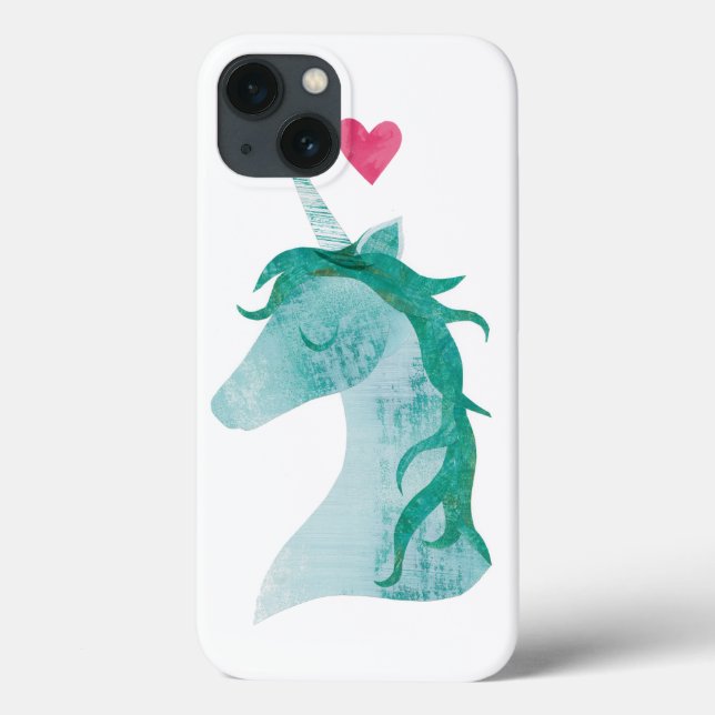 Blue Unicorn Magic with Heart Case-Mate iPhone Hülle (Rückseite)