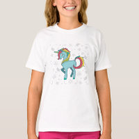 Blue Unicorn mit Doodles