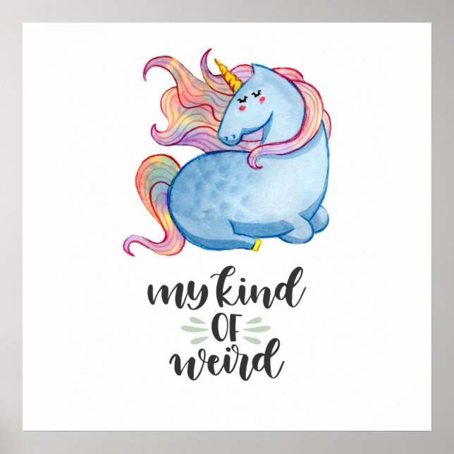 Blue Unicorn My Art von komischem Poster (Vorne)