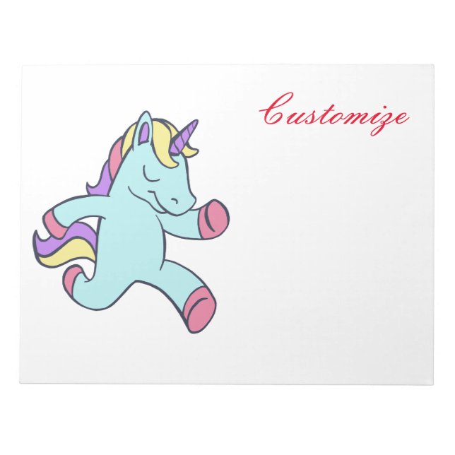 Blue Unicorn Running Thunder_Cove Notizblock (Vorderseite)