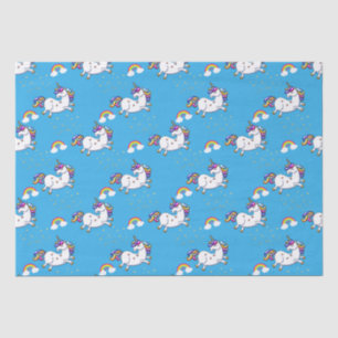 Blue Unicorns und Gold Stars Seidenpapier