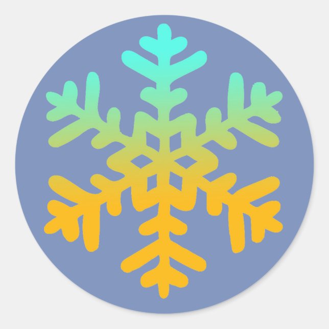 Blue Urange Snowflake Sticker (Vorderseite)