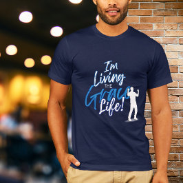 Blue Urban Typografie Ich lebe das Grace Life T-Shirt