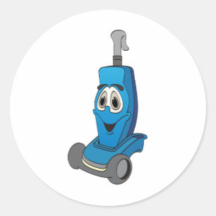 Blue Vacuum Cleaner Runder Aufkleber