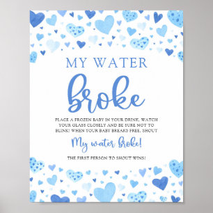 Blue Valentine Baby Dusche Mein Wasser Broke Spiel Poster