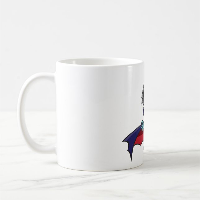 Blue Vampire Boy with Cape Cute Dracula Kaffeetasse (Links)