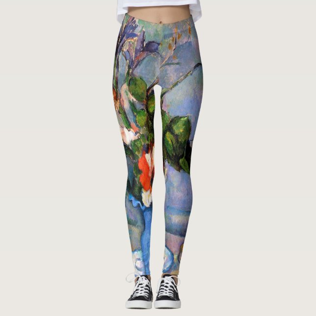 Blue Vase Blume, Paul Cezanne Leggings (Vorderseite)