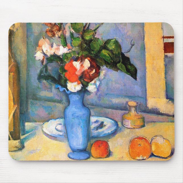 Blue Vase Blume, Paul Cezanne Mousepad (Vorne)
