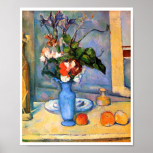 Blue Vase Blume, Paul Cezanne Poster