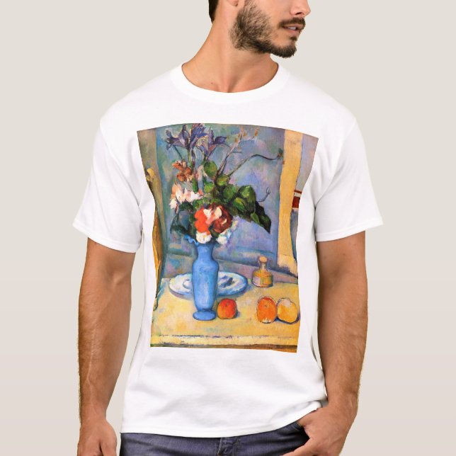 Blue Vase Blume, Paul Cezanne T-Shirt (Vorderseite)