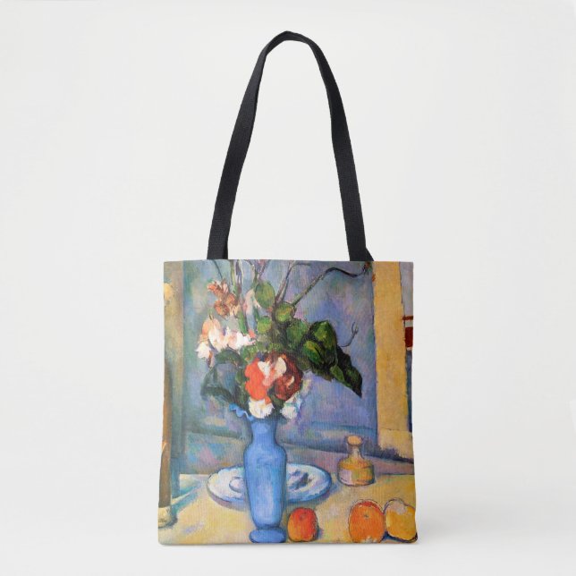 Blue Vase Blume, Paul Cezanne Tasche (Vorderseite)