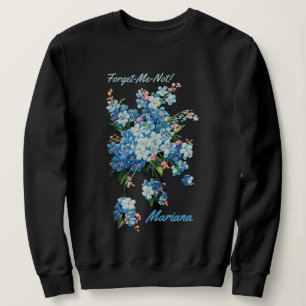 Blue Vergessen-Me-Nots - Personalisiert Sweatshirt