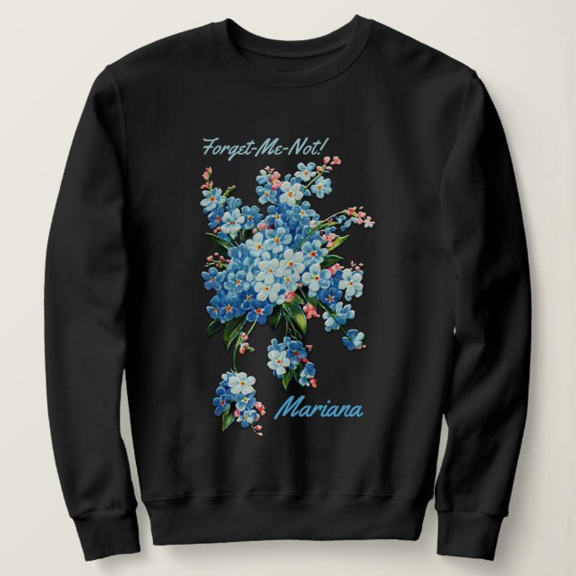 Blue Vergessen-Me-Nots - Personalisiert Sweatshirt (Design vorne)