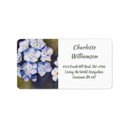 Blue Vergiss-me-not-Blume in Watercolor-Adresse Adressaufkleber