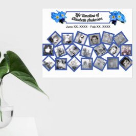 Blue vergiss Me Nots Timeline Foto Collage Poster