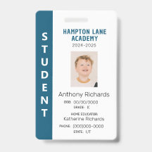 Blue Vertical Stripe Homeschool Student ID Abzeich