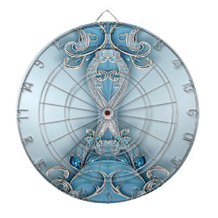 Blue Verziert Floral Dartboard Dartscheibe