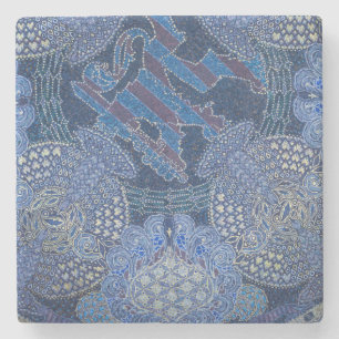 Blue Verziert Mosaic Art, Deutschland Steinuntersetzer