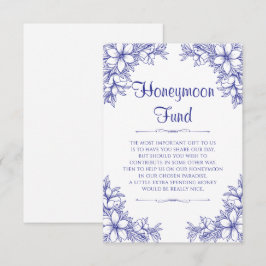 Blue Verziert Wedding Honeymoon Fund Begleitkarte