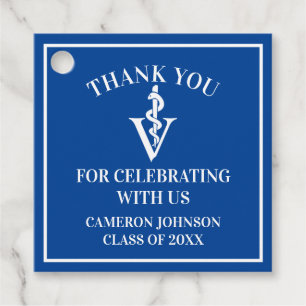 Blue Veterinary School Custom Graduation Party Geschenkanhänger
