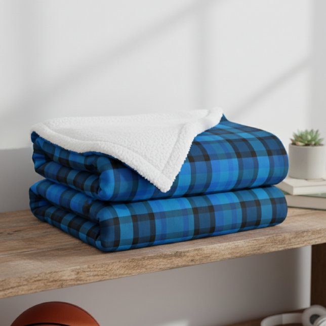 Blue Vichy Check Polar Fleece Blanket (Von Creator hochgeladen)
