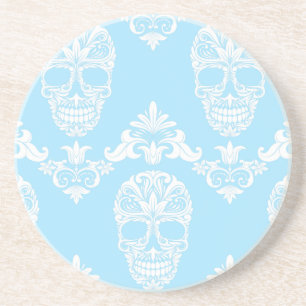 blue victorian skulls sandstein untersetzer