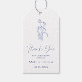 Blue Viktorianisch Floral Wedding Gift Tags Geschenkanhänger