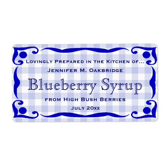 Blue Viktorianisch Style Frame mit Gingham Food (Vorne)