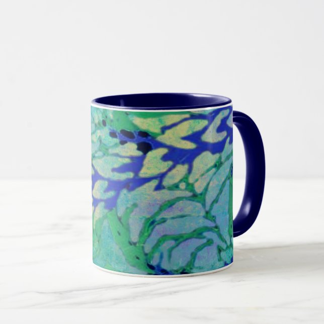 Blue Vine Wave 11oz Tasse (VorderseiteRechts)