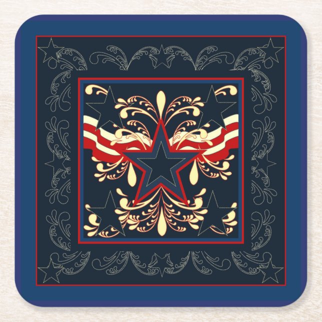 Blue Vintag Americana Untersetzer (Vorderseite)