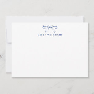 Blue Vintag Bow Personalisiert Stationery Mitteilungskarte
