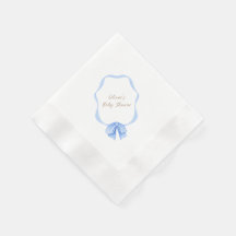 Blue Vintag Bow Ribbon Boy Baby Dusche