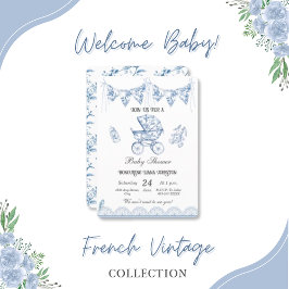 Blue Vintag Chinoiserie-Baby Dusche Einladung
