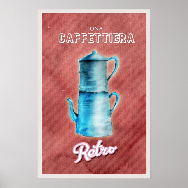 Blue Vintag Coffee Pot Poster (Vorne)