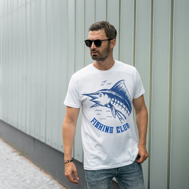 Blue Vintag Fishing Club T - Shirt (Von Creator hochgeladen)