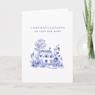Blue Vintag Hütte Neue Zuhause Herzlichen Glückwun Karte