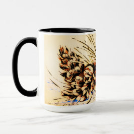 Blue Vintag Pinecone Cup Tasse