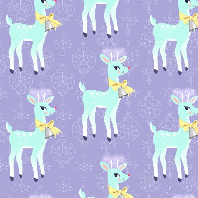Blue Vintag Reindeer Lavender Geschenkpapier (Von Creator hochgeladen)