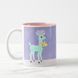 Blue Vintag Reindeer Lavender Tasse