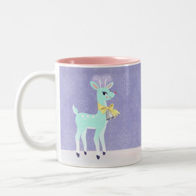 Blue Vintag Reindeer Lavender Tasse (Links)