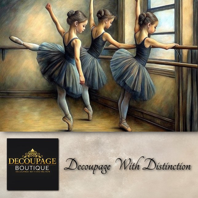 Blue Vintag Rio Ballerina Decoupage Seidenpapier (Blue vintage Trio Ballerina Decoupage Tissue Paper)