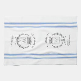 Blue Vintag Style French Sack mit Individuelle Nam Geschirrtuch