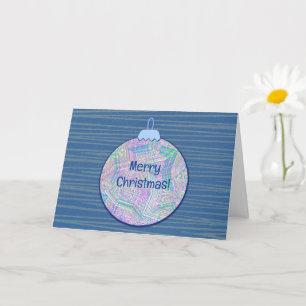 Blue Vintag Style Hübsche Weihnachtsschmuckkarte Karte