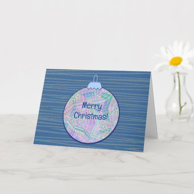 Blue Vintag Style Hübsche Weihnachtsschmuckkarte Karte (Kleine Pflanze)
