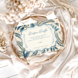 Blue Vintage Botanical Diapper Raffle Begleitkarte