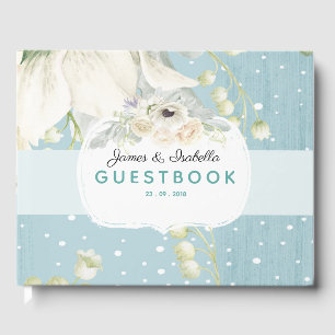 Blue Vintage Florals Mariage Livre d'or