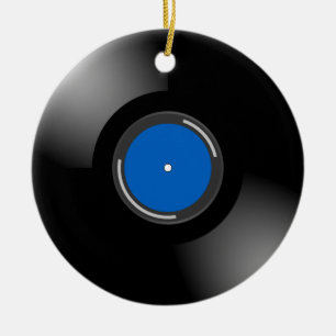 Blue Vinyl Record Keramik Ornament