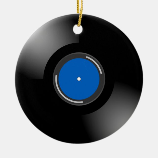 Blue Vinyl Record Keramik Ornament (Vorne)