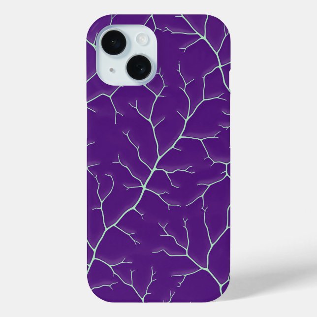 Blue-Violet Branch Design iPhone Case (Rückseite)