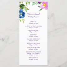 Blue Violet Garden Programme de mariage